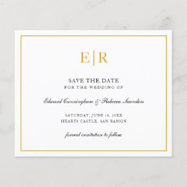 モノグラムエレガント金ゴールド予算結婚式の日付を保存
