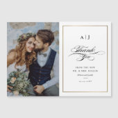 モノグラムエレガント金ゴールド写真結婚の感謝の車 (正面)