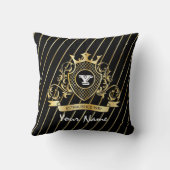 モノグラムエレガント金ゴールド装飾用クッション クッション (裏面)