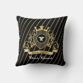 モノグラムエレガント金ゴールド装飾用クッション クッション (裏面)