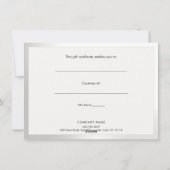 モノグラムエレガント銀ストライプの贈与証書 シーズンカード (裏面)