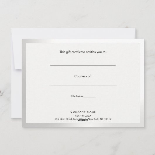 モノグラムエレガント銀ストライプの贈与証書 シーズンカード (裏面)