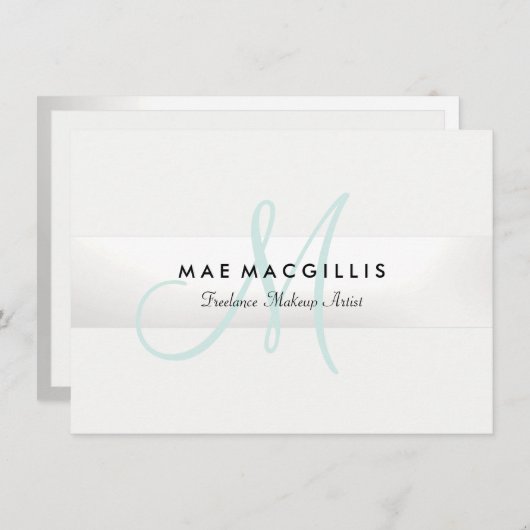 モノグラムエレガント銀ストライプの贈与証書 メニュー (正面/裏面)