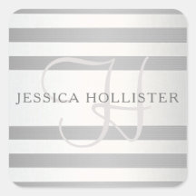 モノグラムエレガント銀フェイクグラディエント灰色ストライプ色