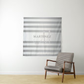 モノグラムエレガント銀フェイクグラディエント灰色ストライプ色 タペストリー (インサイチュ)