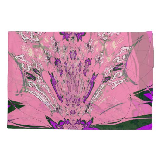 モノグラムエレガント開花:美しい個人的なモチーフ 枕カバー (裏面-左)