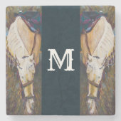 モノグラムエレガント馬 ストーンコースター (正面)