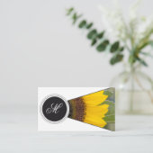 モノグラムエレガント黄色ひまわり花屋 名刺 (スタンド正面)