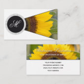 モノグラムエレガント黄色ひまわり花屋 名刺 (正面/裏面)