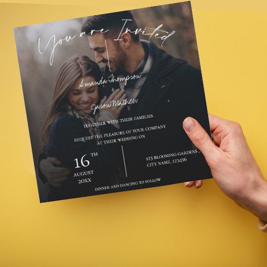 モノグラムエレガント2枚フォト文字オーバーレイ結婚ズ