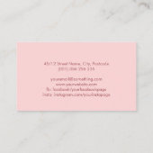 モノグラムエレガント – サーモンピンクとラベンダー赤面 名刺 (裏面)