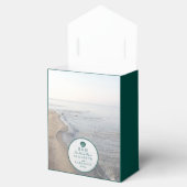 モノグラムエレガント&ティール(緑がかった色)ホタテビーチ結婚式 フェイバーボックス (オープン)