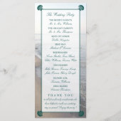 モノグラムエレガント&ティール(緑がかった色)ホタテビーチ結婚式 プログラム (裏面)