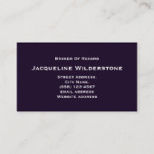 モノグラムエレガント+ネームプロフェッショナル実在エステート 名刺 (裏面)