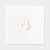 モノグラムエレガント(フローラ枠) 箔ナプキン (正面)