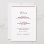 モノグラムエレガント・ブルゴーニュ結婚ー 招待状 (裏面)