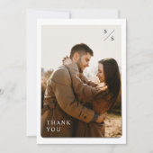 モノグラムエレガント・ボホ結婚の写真 サンキューカード (正面)