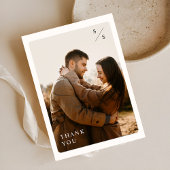 モノグラムエレガント・ボホ結婚の写真 サンキューカード