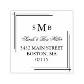 モノグラムエレガント-名前をカスタムするとアドレス セルフインキングスタンプ (デザイン)