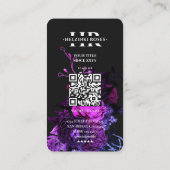 モノグラムエレガントHフローラバラダークパープルブルー 名刺 (裏面)