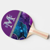 モノグラムエレガントIパープルティール(緑がかった色)アゲートシルバー 卓球ラケット (横)