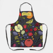 モノグラムエレガントlかわいいカラフルフルーツ柄 エプロン (正面)