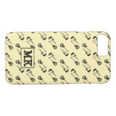 モノグラムエレクトリックギタズミュージックブラウン&ベージュ Case-Mate iPhoneケース (裏面(横))