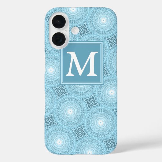 モノグラムエンジェルブルーサークル模様 Case-Mate iPhoneケース (裏面)