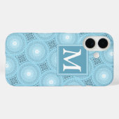 モノグラムエンジェルブルーサークル模様 Case-Mate iPhoneケース (裏面 (横))