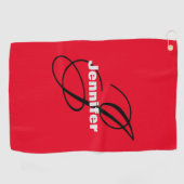 モノグラムオアネームイニシャルモダンプレインミニマリスト ゴルフタオル (横)