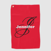 モノグラムオアネームイニシャルモダンプレインミニマリスト ゴルフタオル (正面)