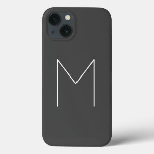 モノグラムオアネームイニシャルモダンプレインミニマリスト iPhone 13ケース