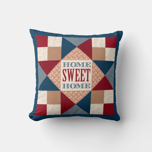 モノグラムオハイオハイヤスターキルトパターンホームスイートホーム クッション (正面)