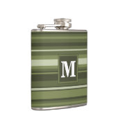 モノグラムオリーブストライプグリーン フラスク (右)
