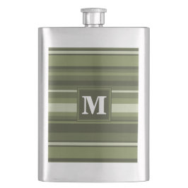 モノグラムオリーブストライプグリーン フラスク