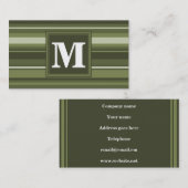 モノグラムオリーブストライプグリーン 名刺 (正面/裏面)