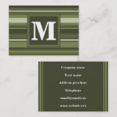 モノグラムオリーブストライプグリーン 名刺 (正面/裏面)
