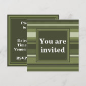 モノグラムオリーブストライプグリーン 招待状 (正面/裏面)