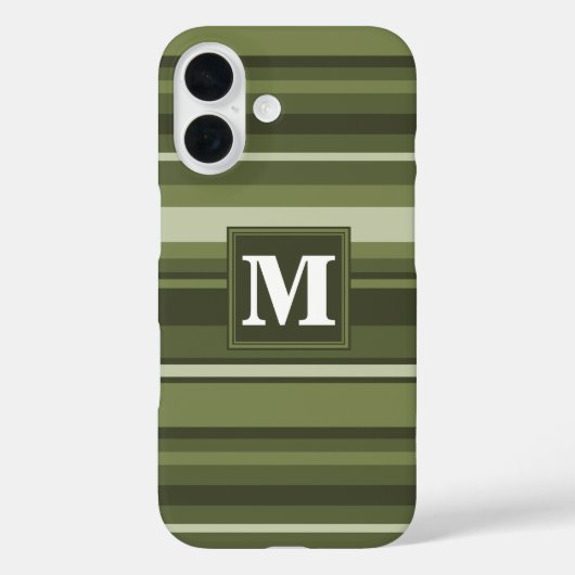 モノグラムオリーブストライプグリーン Case-Mate iPhoneケース (裏面)