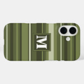 モノグラムオリーブストライプグリーン Case-Mate iPhoneケース (裏面 (横))