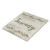 モノグラムオリーブ素朴ガーランドグリーントスカーナ タイル (側面)