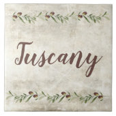 モノグラムオリーブ素朴ガーランドブラウントスカーナ タイル (正面)