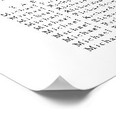 モノグラムオリーブ結婚リーフの8テーブル座席表 ポスター (角)