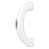 モノグラムオレンジと黒の渦巻き円 セラミックキャビネット取っ手 (側面)