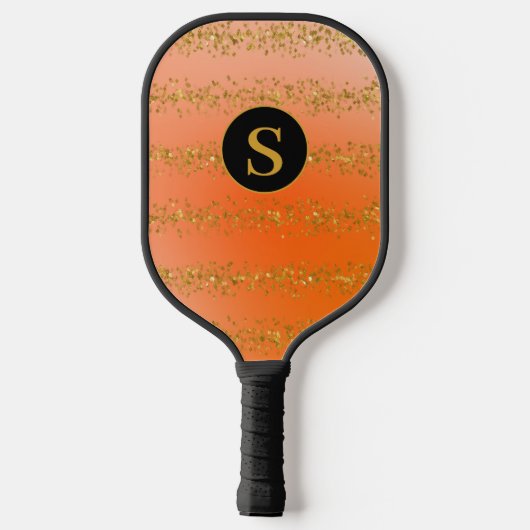 モノグラムオレンジグリッター ピックルボールラケット (裏面)