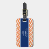 モノグラムオレンジジグザグパターン ラゲッジタグ (正面縦)