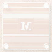 モノグラムオレンジストライプ色 ガラスコースター (裏面)