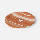 モノグラムオレンジストライプ色 ペーパープレート (アングル)