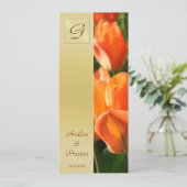 モノグラムオレンジチューリップ結婚式 プログラム招待状 招待状 (スタンド正面)