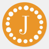 モノグラムオレンジテンプレートシール ラウンドシール (正面)